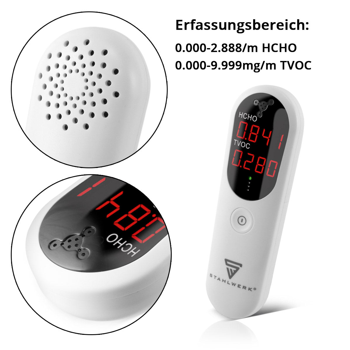 Dispositif de mesure de la qualité de l'air en acier / Moniteur de qualité de l'air / couteau de qualité de l'air LM-10 St précision HCHO TVOC Dispositif / périphérique de test / détecteur pour mesurer la qualité de l'air sur les polluants