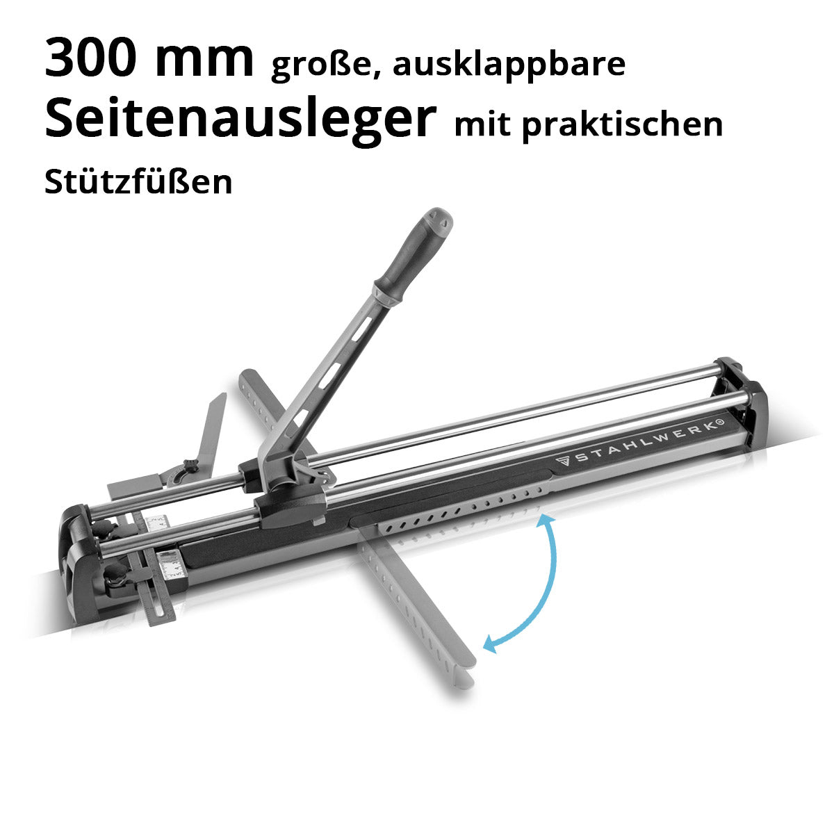 Steelwork Profi tile cutter PFS-800 ST with 800 mm cutting length, 565 mm diagonal cut length and 14 mm cutting thickness, palm cutter / tile cutting machine with high-performance cutting wheel for separating ceramic tiles