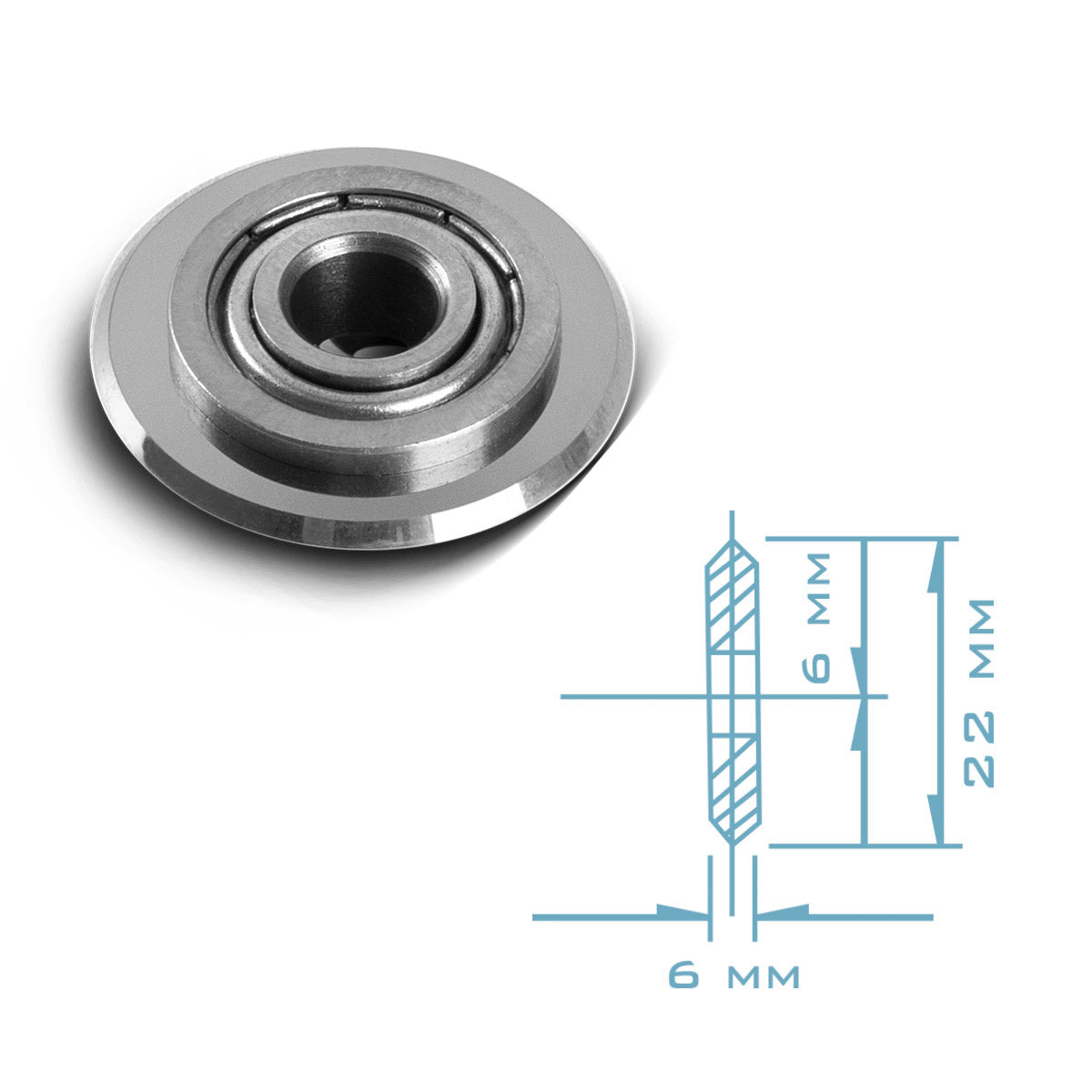 Steelworks Universal Tile Cutre 22 x 6 x 6 mm avec une puissance de coupe 14 mm pour les coupe-carreaux, roue de coupe premium avec roulement à billes pour découper précis des carreaux de céramique