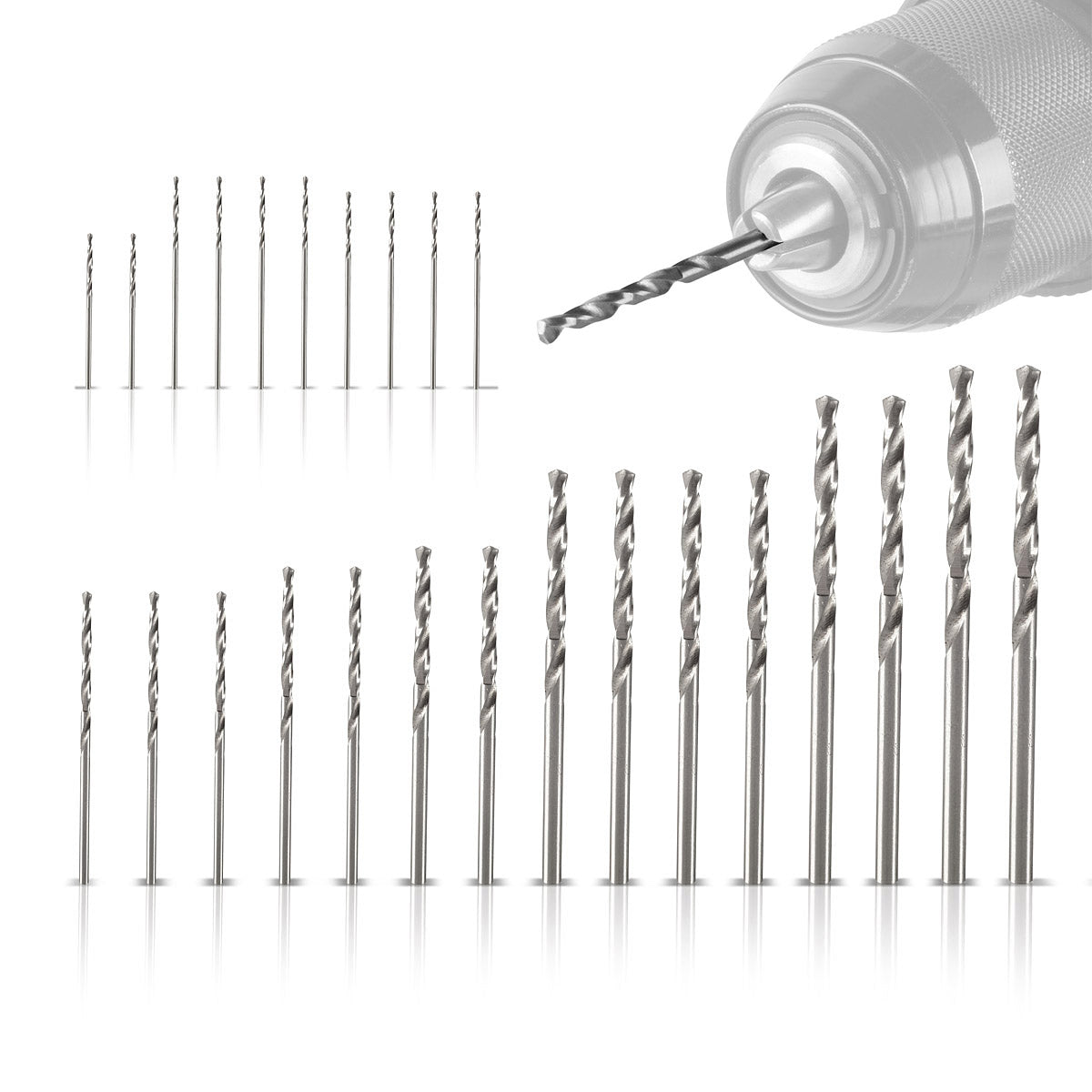 Steelwork HSS Mini Drill Set 25 parties 0,5 à 3,0 mm Drillage micro-métal / spirituel pour forage précis des aciers alliés et non alliés tels que la distribution, les métaux NE et les plastiques