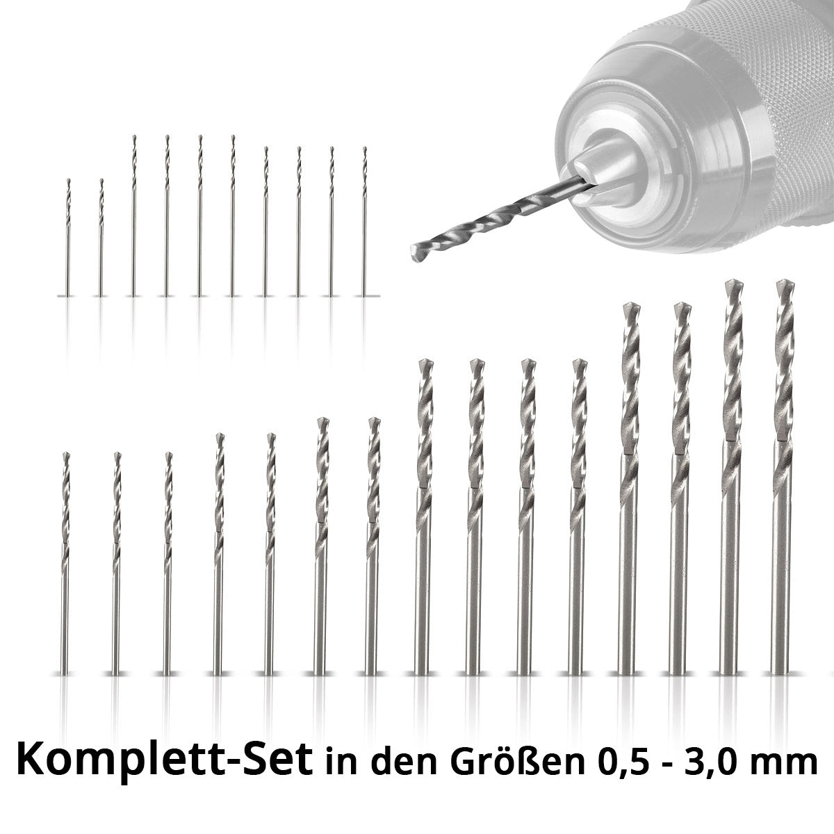 Steelwork HSS Mini Drill Set 25 parties 0,5 à 3,0 mm Drillage micro-métal / spirituel pour forage précis des aciers alliés et non alliés tels que la distribution, les métaux NE et les plastiques