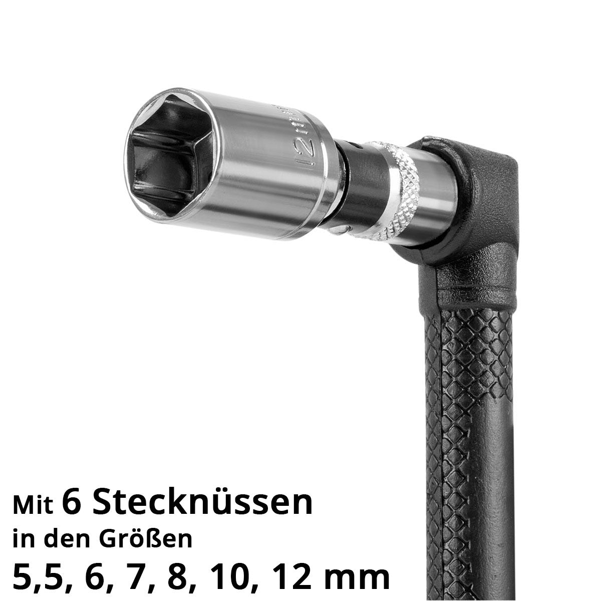 STAHLWERK 19-teiliges Winkelschraubendreher-Bit-Set 1/4 Zoll mit Bits und Stecknüssen aus Chrom-Vanadium, beidseitig verwendbar, L-Form Schraubendreher | Schraubenzieher | Steckschlüssel Set