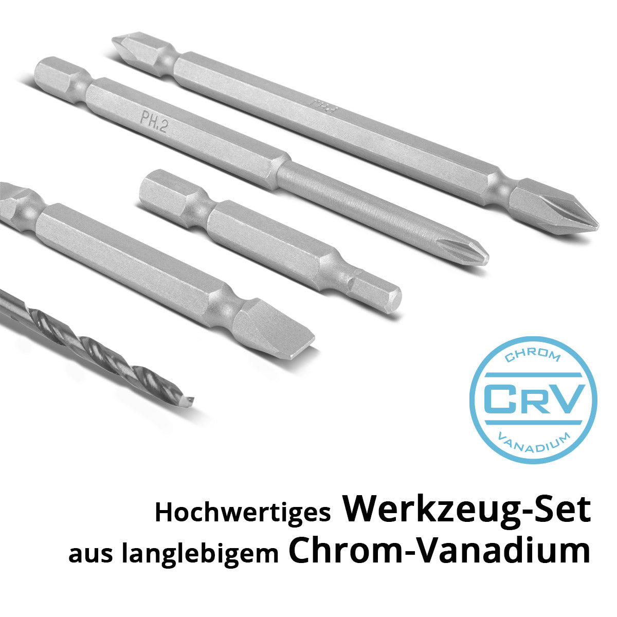 Steelworks 28-part screwdriver-bit set with hexagonal shaft for cordless screwdrivers, bite set and plug-in chrome vanadium including transport box | Screwer Set | Split key set