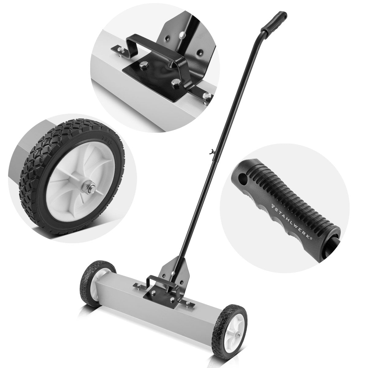 Stahlwerk Magnet floor sweeper MBK-18 ST with 457 mm width and 15 kg capacity, magnetic brooms / chip collector / magnetic sweeper for metal shavings, screws, nails and other magnetic parts