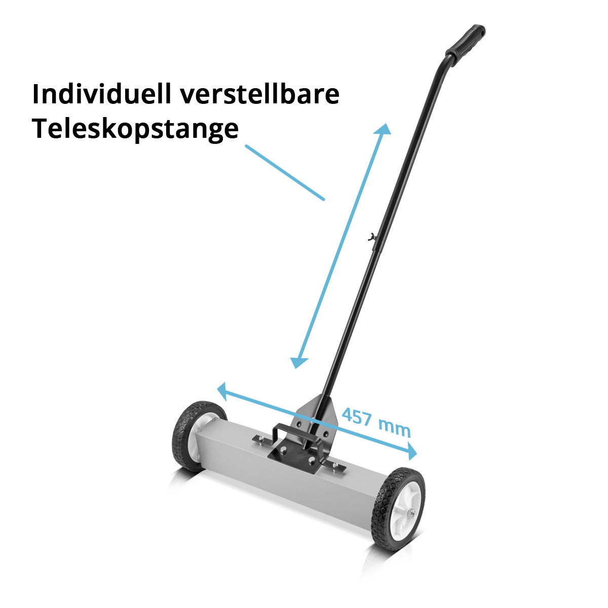 Stahlwerk Magnet floor sweeper MBK-18 ST with 457 mm width and 15 kg capacity, magnetic brooms / chip collector / magnetic sweeper for metal shavings, screws, nails and other magnetic parts