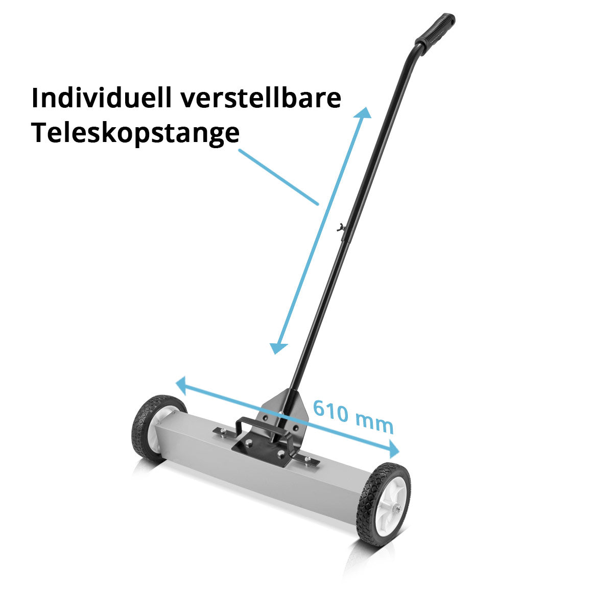 Streers da pavimento a magnete Stahlwerk MBK-24 ST con larghezza di 610 mm e capacità di 17,5 kg, ginnastica magnetica / colpa magnetica di scopa / chip per trucioli di metallo, viti, chiodi e altre parti magnetiche