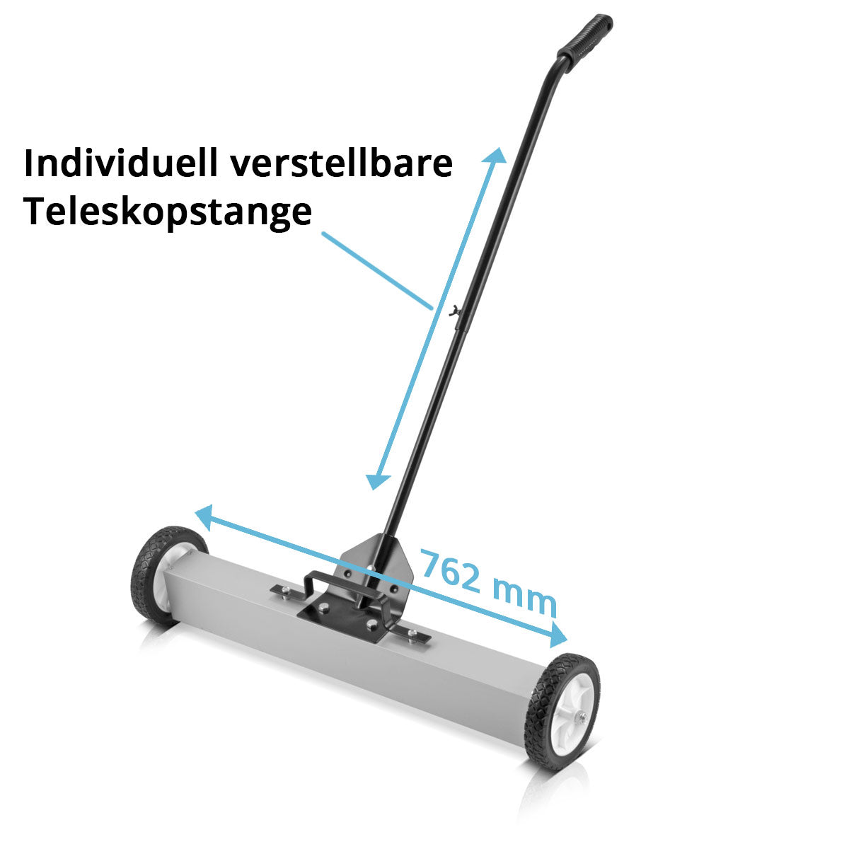 Steelworks magnetic floor sweepers MBK-30 ST with 762 mm width and 20 kg capacity, magnetic broom / chip collector / magnetic sweeper for metal shavings, screws, nails and other magnetic parts