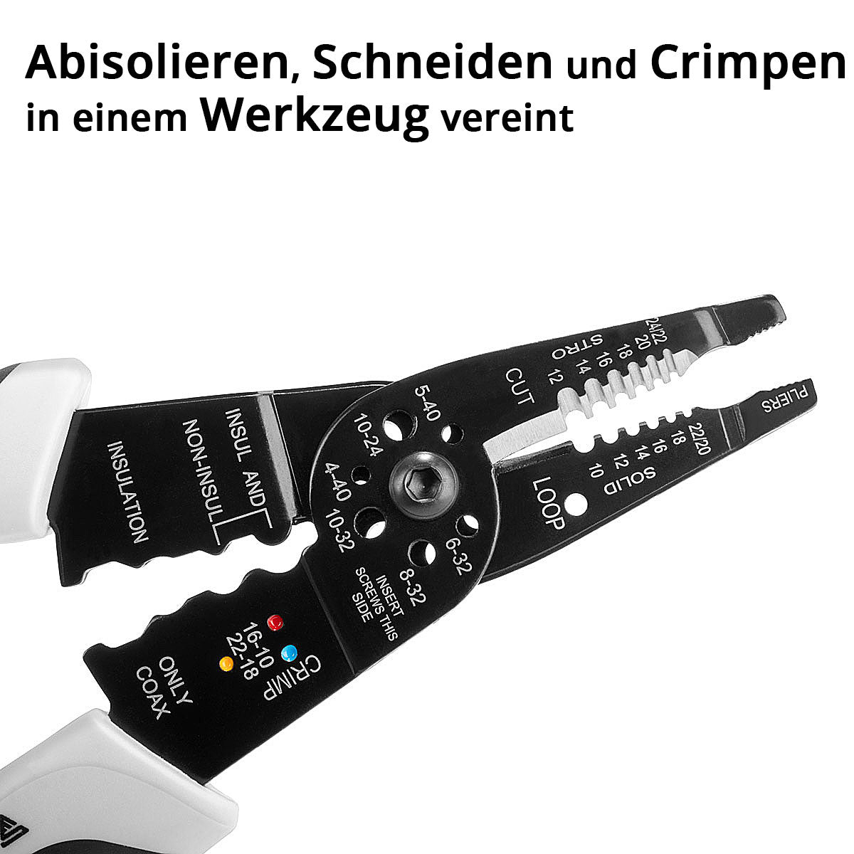 Acciaieria abisolierlange AZ-8 ST con performance di taglio di 0,6-2,6 mm, crimpatura | Crimper | Pinza per cavi per taglio, piegatura e stripping