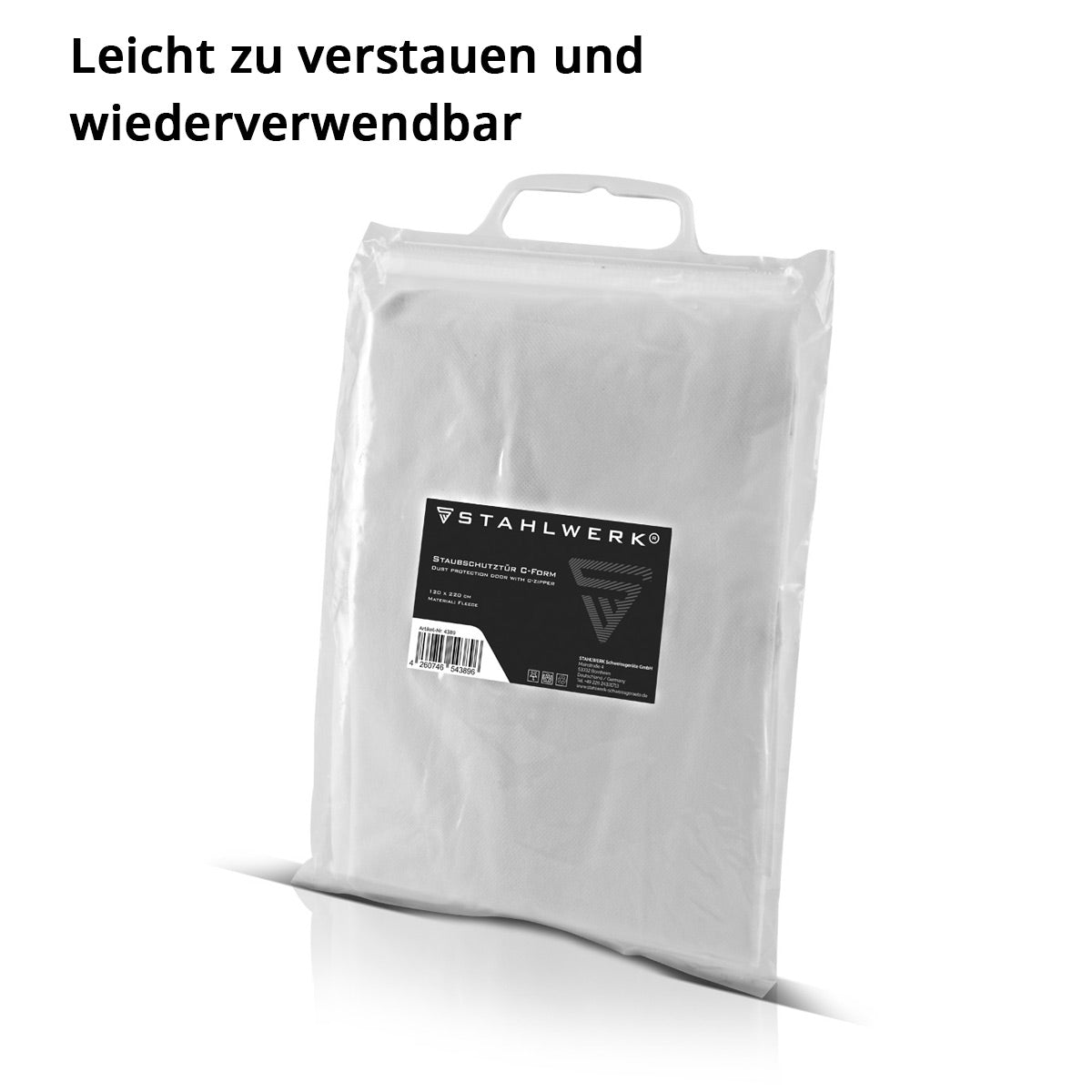 Stahlwerk Staub protection door C-shape / dust door / dirt lock / dust curtain with an integrated zipper