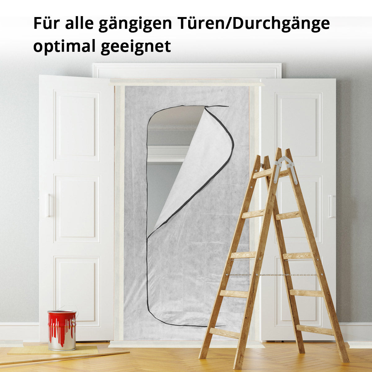 Stahlwerk Staub protection door C-shape / dust door / dirt lock / dust curtain with an integrated zipper