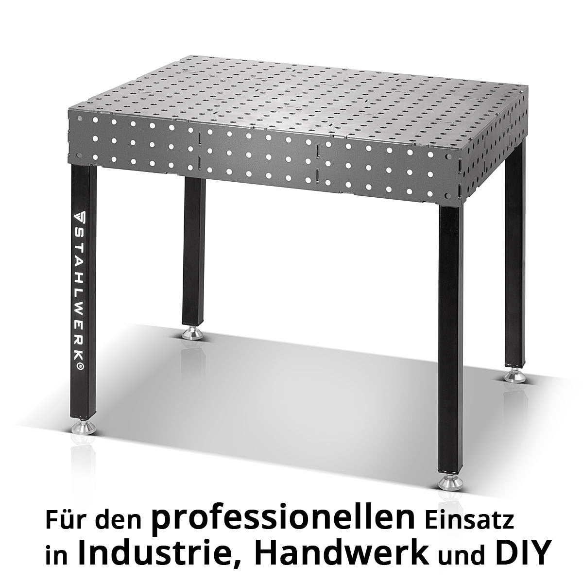 Stahlwerk 3D welding table WT-100 3D ST with 1,000 kg load capacity, D16 hole system and 6 mm worktop 100 x 80 cm, assembly table DIY kit for self-welding made of carbon steel with levelable feet