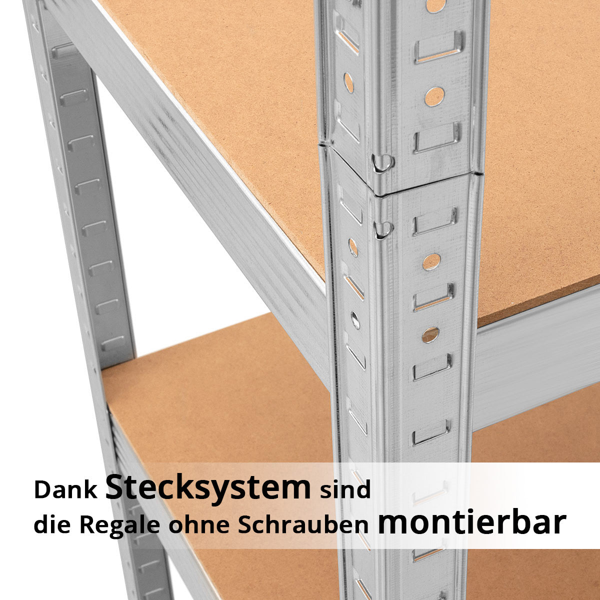 Çelik işleri Galvanizli çelik ve 5 MDF raf zeminlerinden yapılmış ağır yük rafı, 875 kg'a kadar, 180 cm | Bodrum, garaj, atölye veya depolama odası için çelik raf | Keller Raf | Depo rafı