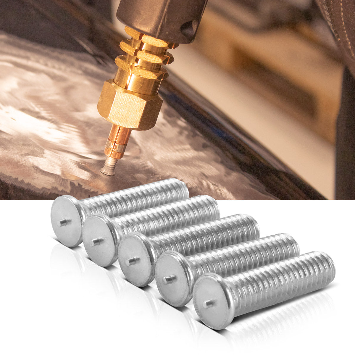 Steelworks aluminum welding bolts M4 thread 100 set, smart repair accessories for drain spotters / dell lifter / dot welding device / drainage tool for professional repair of car bodies