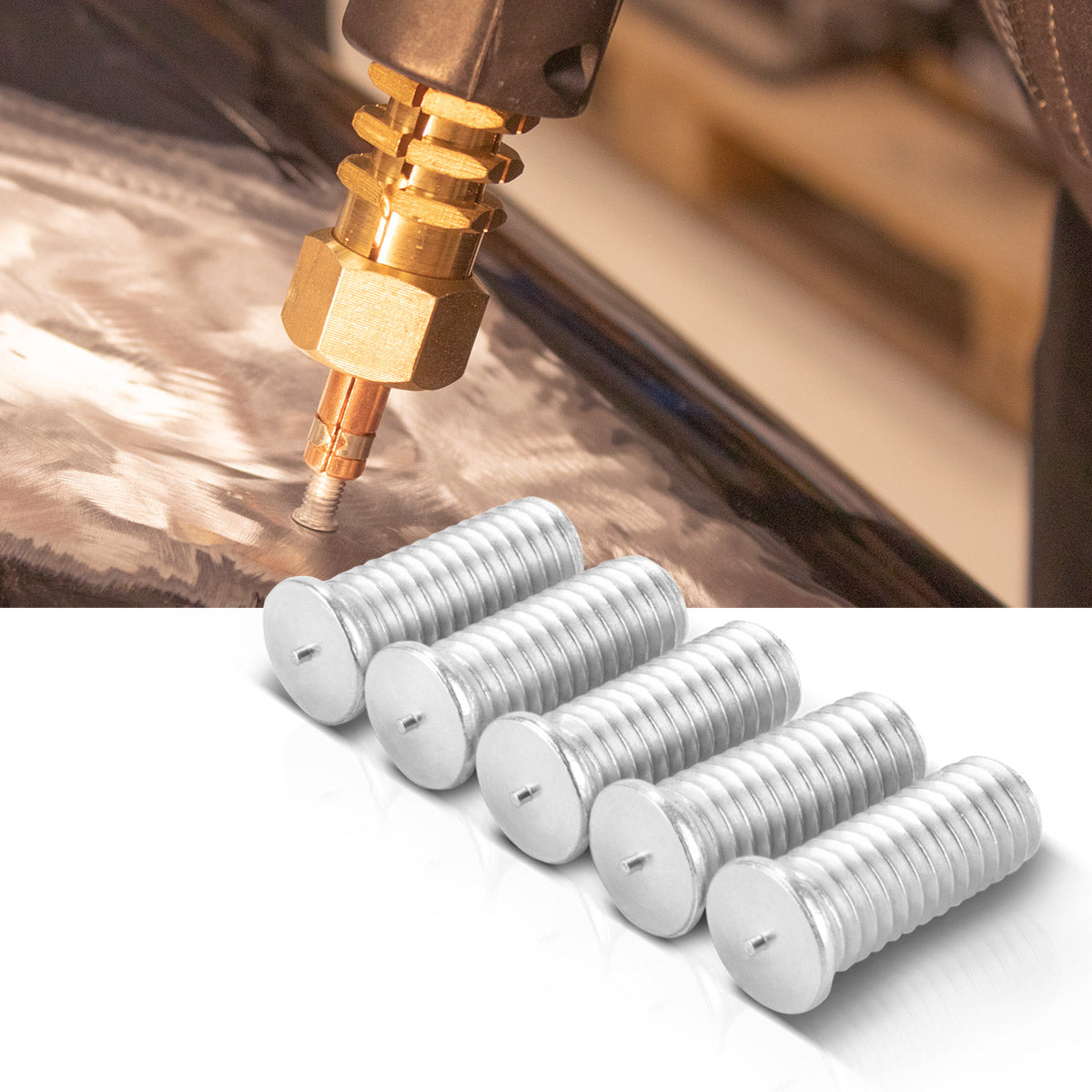 Steelworks aluminum welding bolts M6 thread 100 set, smart repair accessories for drain spotters / dell lifter / dot welding device / drain tool for professional repair of car bodies