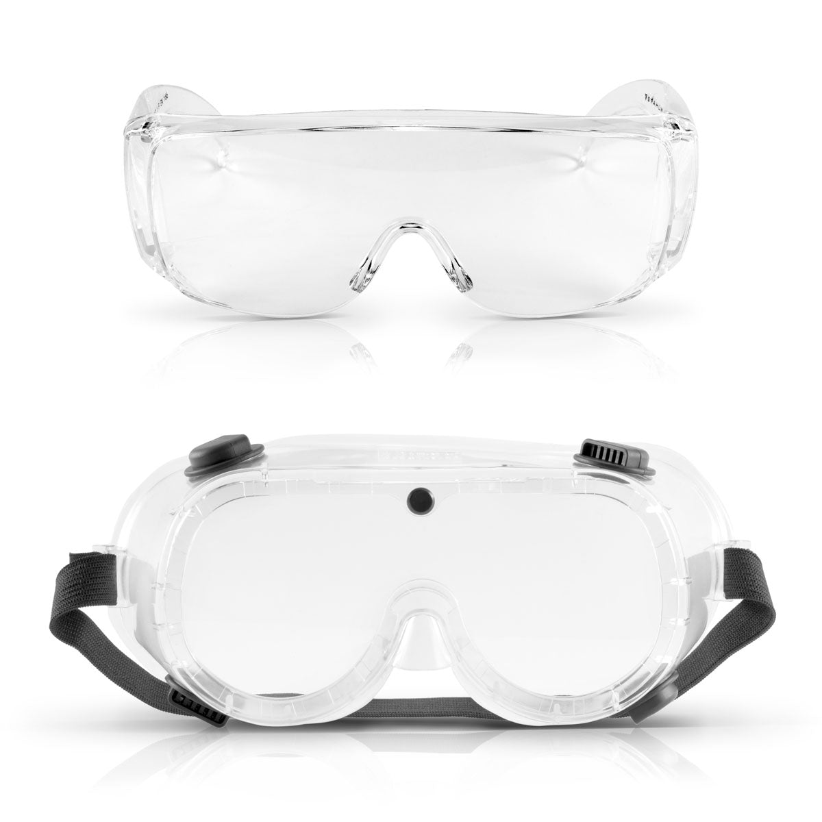 Steelworks protective glasses set / basket goggles with holding tape / welding protection glass