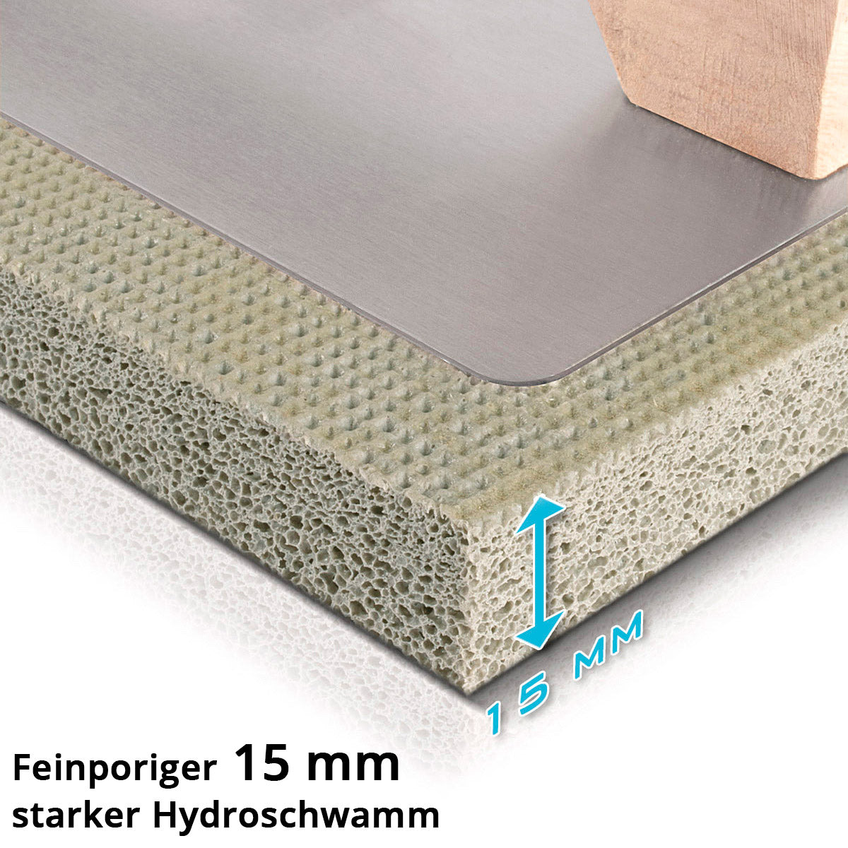 Steelwork plaster set with bricklayal plain 180 mm, two-hand smoothing cellar 500 mm made of carbon steel, coerge board with 15 mm rubber sponge