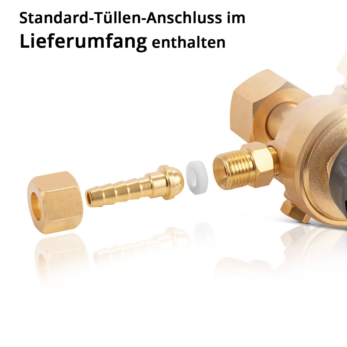 Steelworks mini-pressure reducer ST-215 according to DIN standard EN ISO 2503 pressure regulators up to 200 bar made of high-quality brass for Argon | CO2 | Mix 18 | Mixed gas | Protection gas for WIG and MIG likes welding equipment