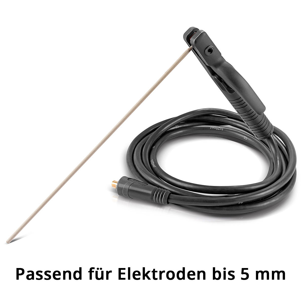 STAHLWERK MMA | ARC Elektrodenhalter bis 200 A Schweißzange | Elektrodenzange | Elektrodenklemme für Schweißgeräte inklusive 3 m Schweißkabel mit 25 mm² und 9 mm Stecker