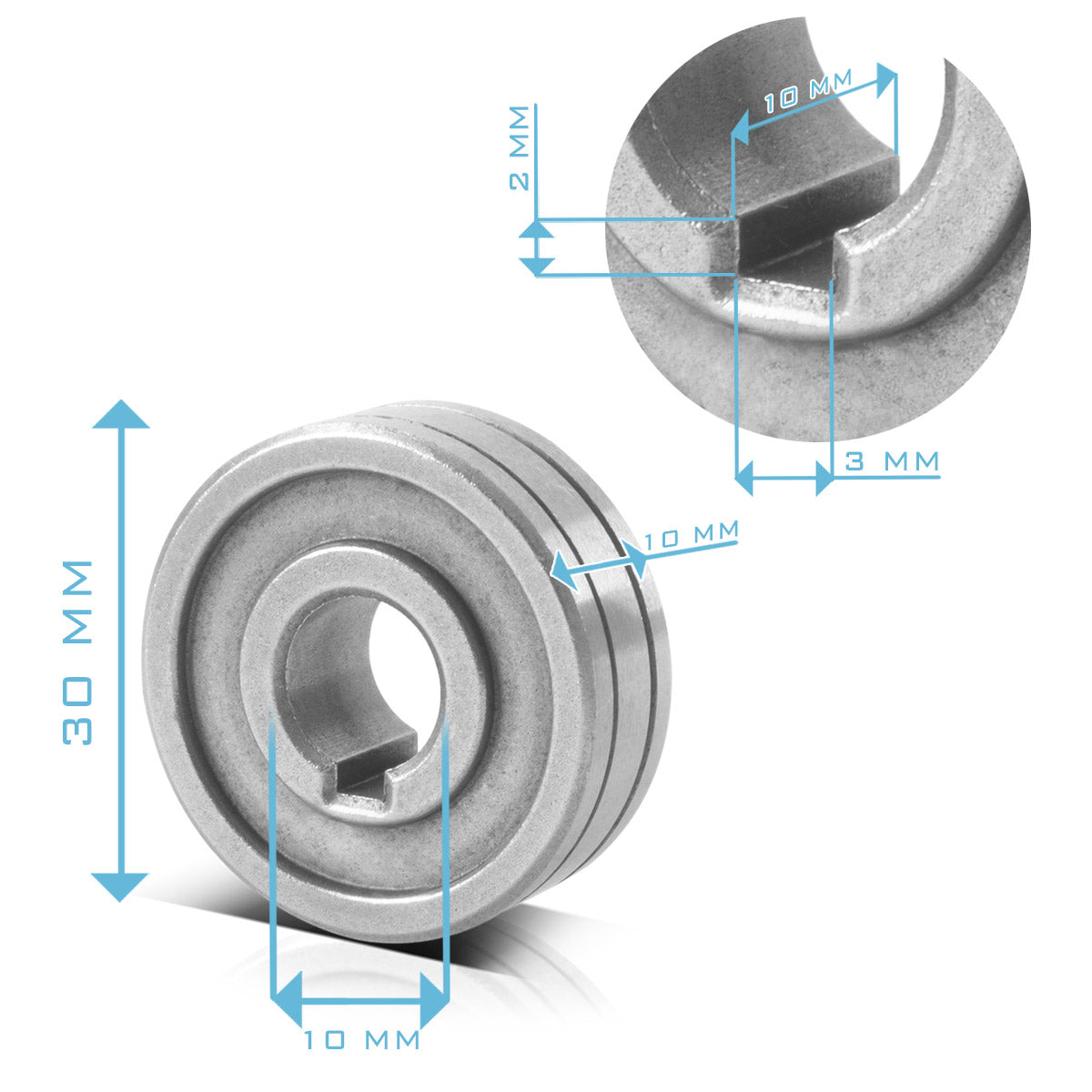 Steelwork 2 Set wire guide roll / wire feed roll with 0.6 / 0.8 mm V profile and 1.0 / 1.2 mm U profile for welding aluminum, filling wire and solid wire with MIG MAG Welding devices