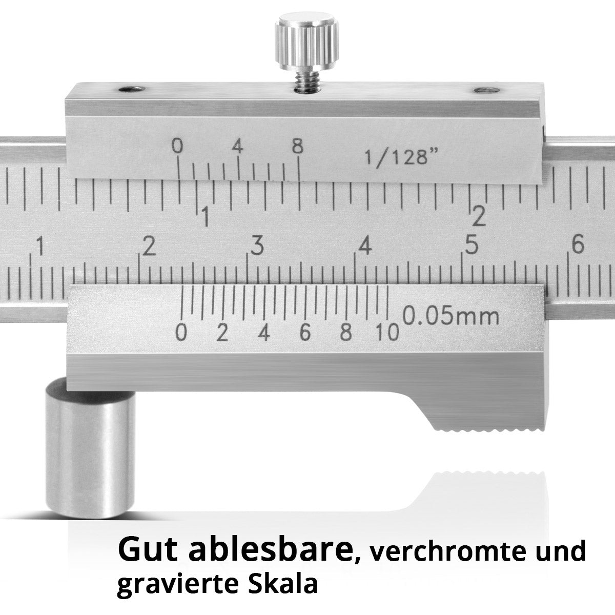 Steelworks anreiß-messbehieber | Teoria della misurazione | Teoria scorrevole 0-200 mm | 8 pollici con il rullo Nonous e Stop secondo Din 862 per misurazioni di precisione