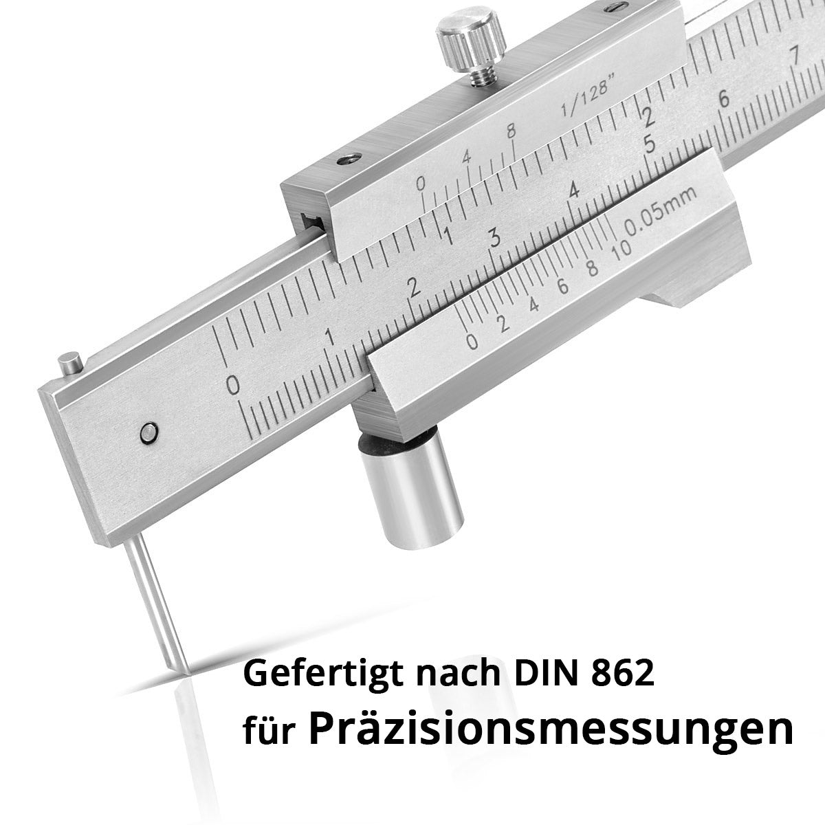 Steelworks anreiß-messbehieber | Teoria della misurazione | Teoria scorrevole 0-200 mm | 8 pollici con il rullo Nonous e Stop secondo Din 862 per misurazioni di precisione