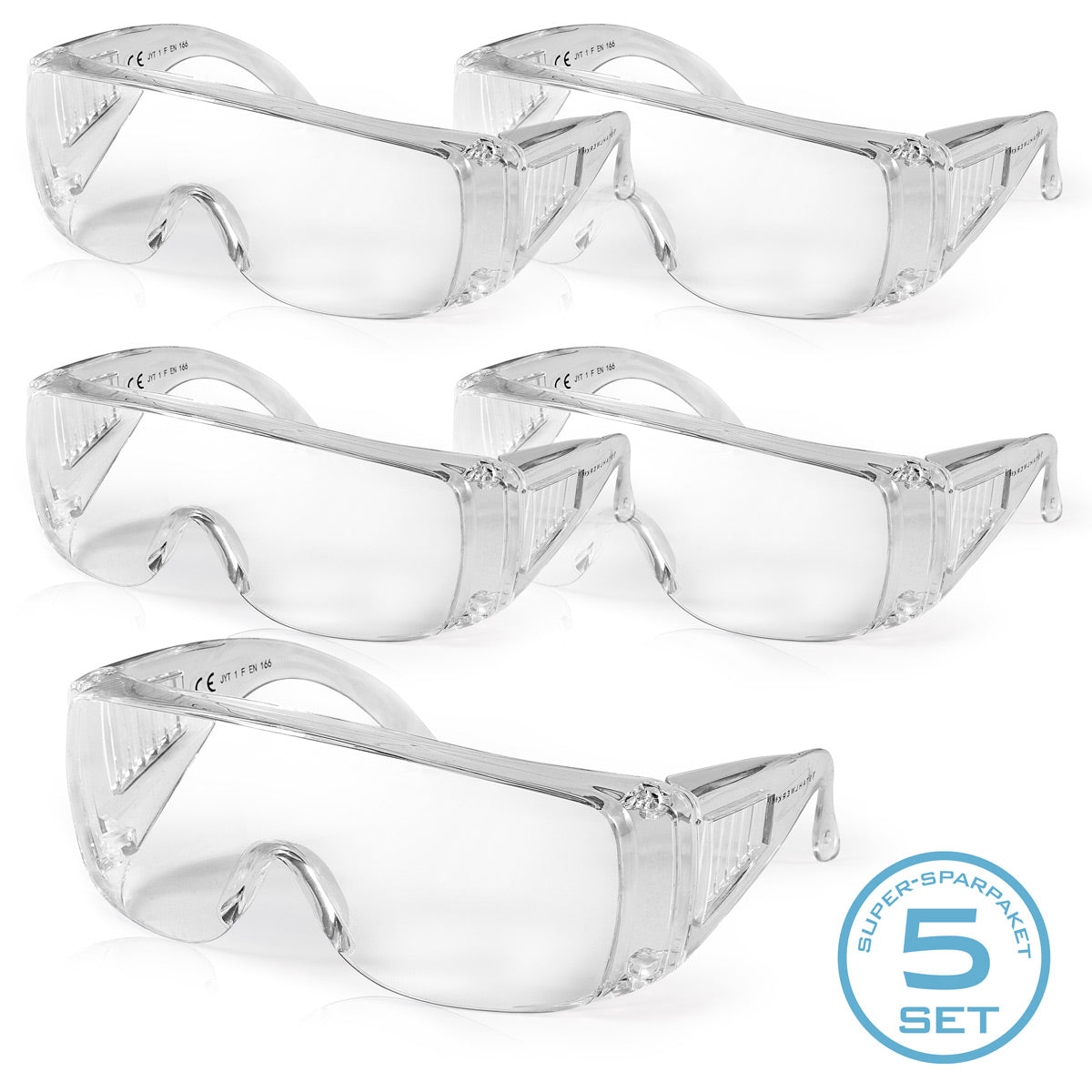 Steelworks scratch -resistant safety glasses in the 5 -Set Upbrill / Perfect Supplement to Occupational Safety Equipment