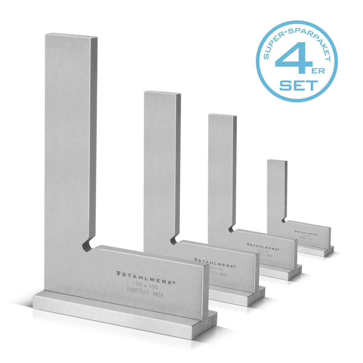 Steelwork Connection angle Set 4-part DIN 875/1 Schlosserwinkel / angle stop / precision angle made of stainless steel