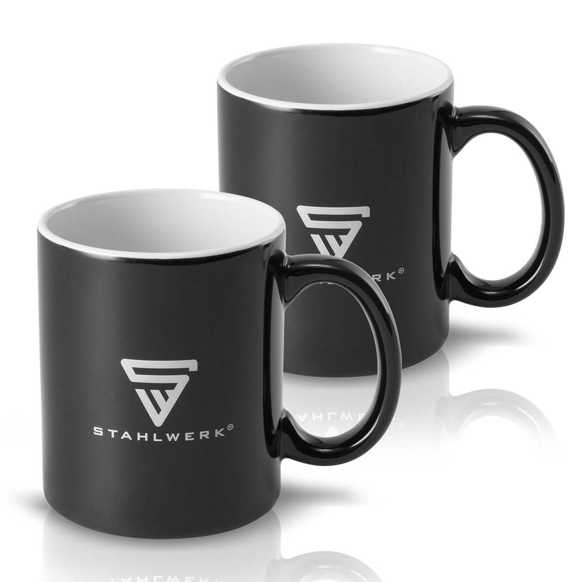 STAHLWERK 2er Set Tassen 350 ml große Kaffeetasse | Keramiktasse | Kaffeebecher, mikrowellengeeignet und spülmaschinenfest