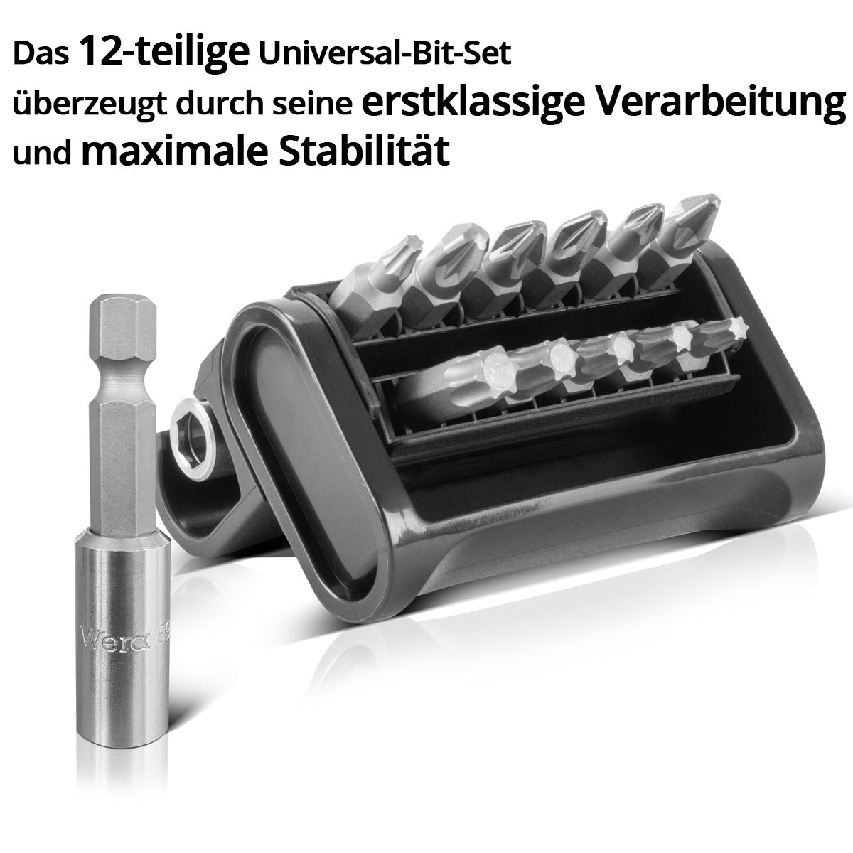 Steelworks Wera Bitsatz in 2 Set, 12-piece bit set | Bit check | Bit range including a magnetic universal holder for ¼ inch outdoor hexagon bits