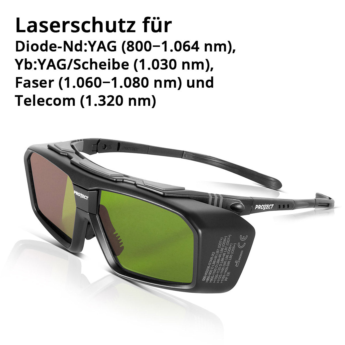 PROTECT Starlight X2 Laserschutzbrille | Laserbrille | Augenschutz nach DIN EN 207 für Arbeiten mit Lasern in einem Wellenlängenbereich von 800 - 1.320 nm