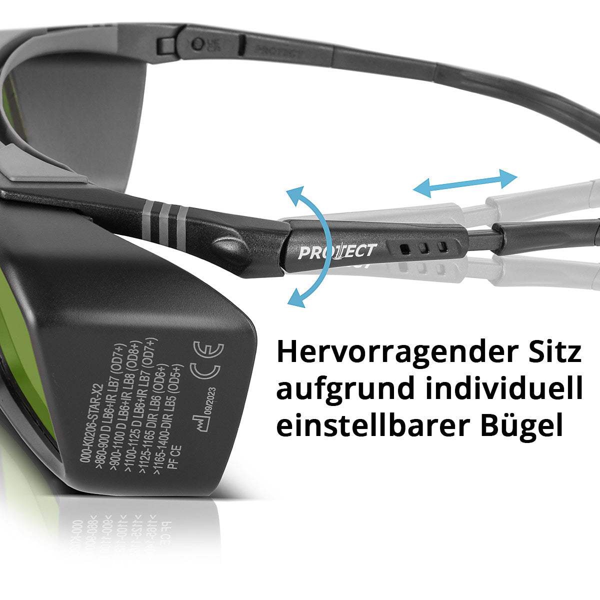 PROTECT Starlight X2 Laserschutzbrille | Laserbrille | Augenschutz nach DIN EN 207 für Arbeiten mit Lasern in einem Wellenlängenbereich von 800 - 1.320 nm