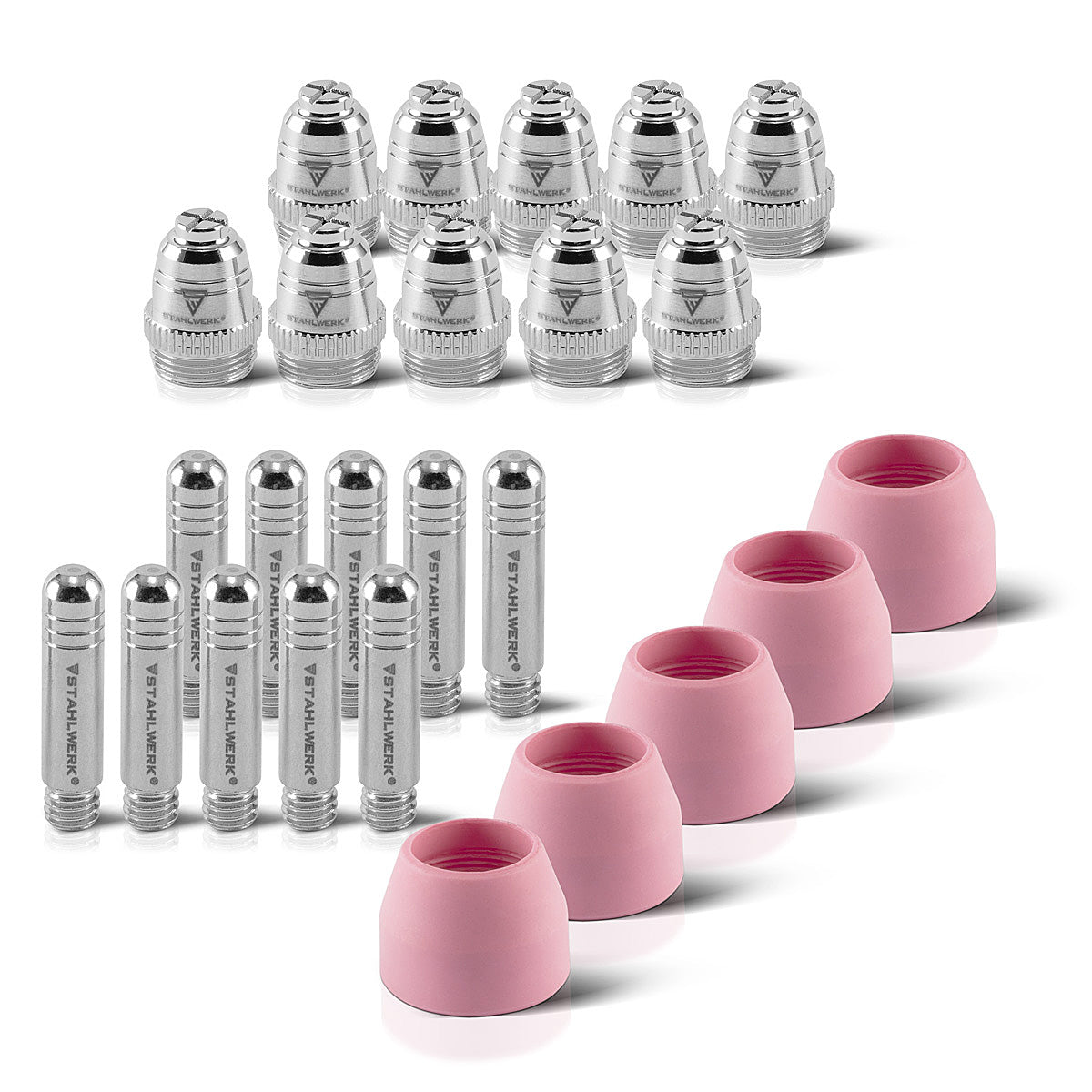 Accessori per plasma AG-60 AG-60 AG-60 Set in 25 parti, parti indossate plasma Jüsen + elettrodi + tappi in ceramica per il bruciatore di taglio al plasma tagliato AG-60 / SG-55