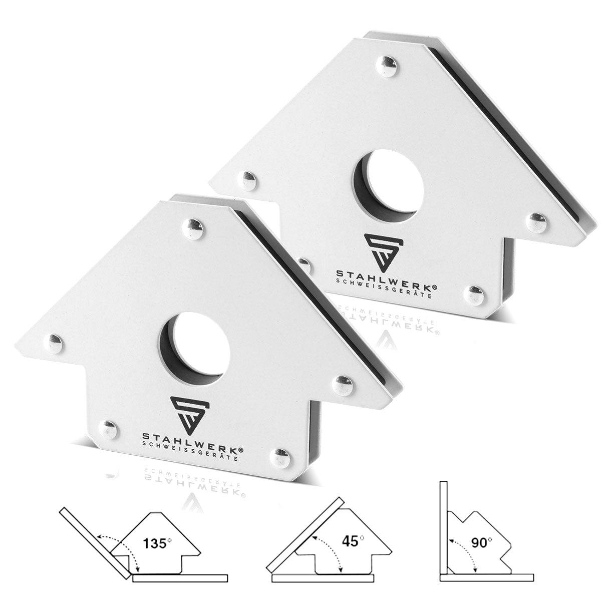 STAHLWERK 2 × Magnetwinkel Schweisswinkel 22,6 kg / 50 lbs