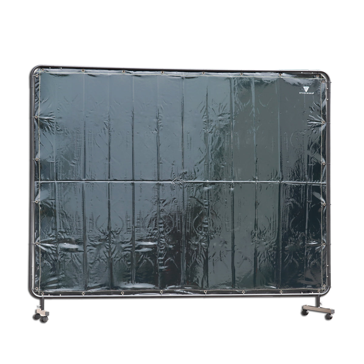 Muro de protección de soldadura móvil Steelworks 240 x 180 cm de acero y plástico de vinilo resistente a los rayos UV