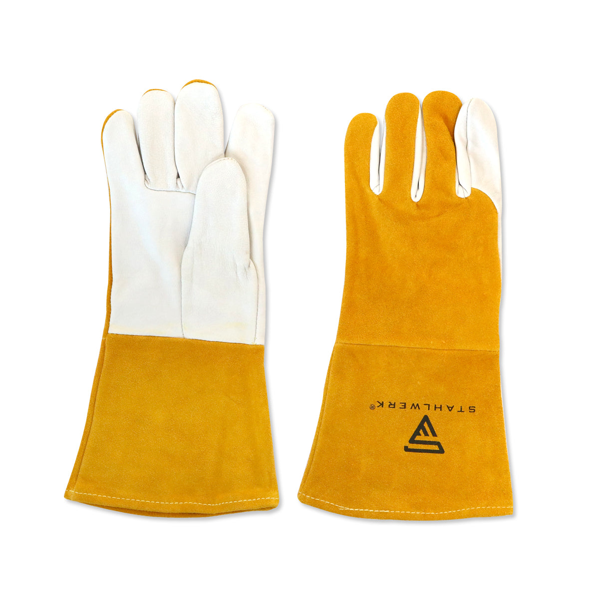 Conjunto de ropa de protección de soldadura de Steelworks - Delantal de soldadura + Guantes de soldadura + Protección de pulverización del brazo + dedos de pelucas