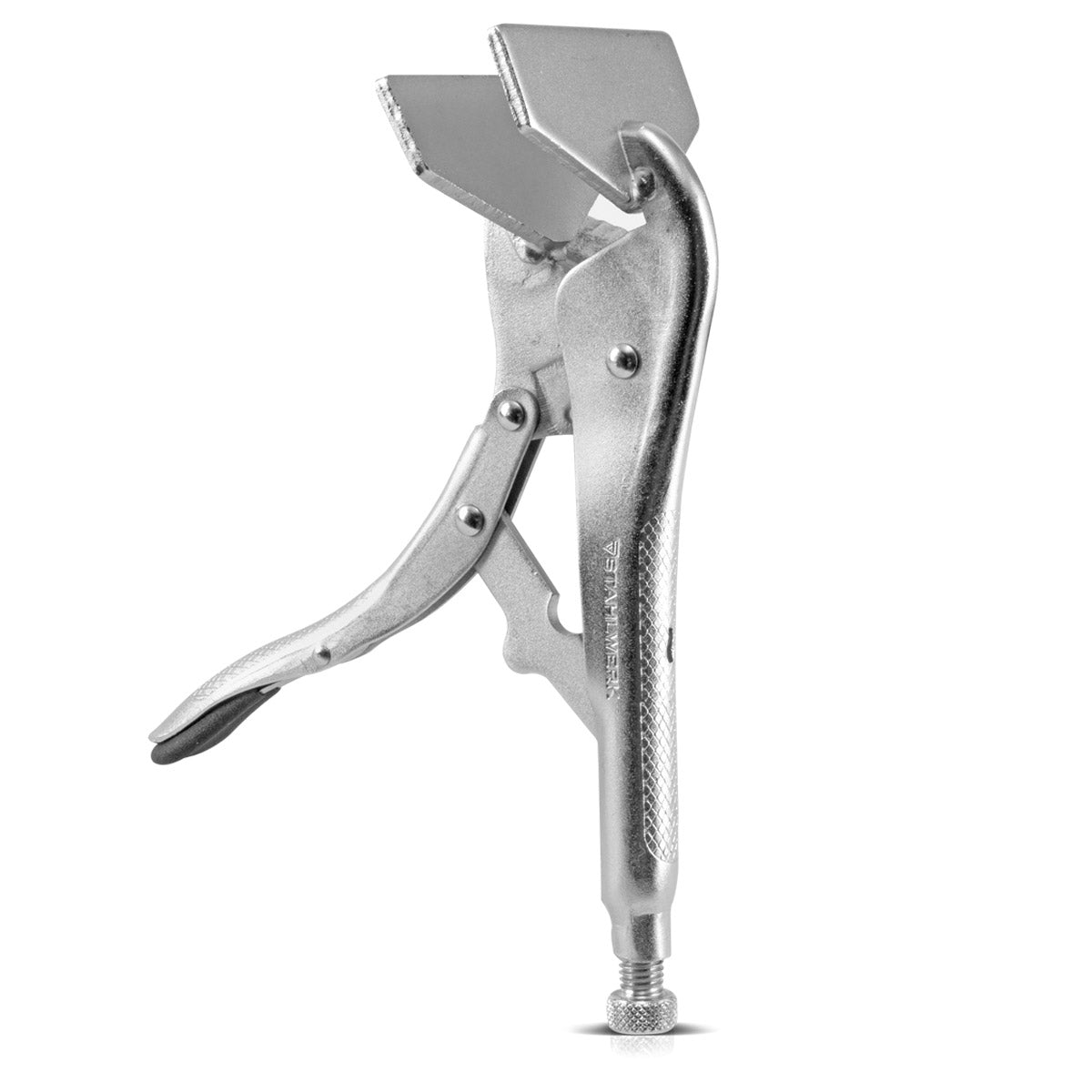 Tin-grip-pliers steel mill for fixing and tensioning sheets and thin workpieces