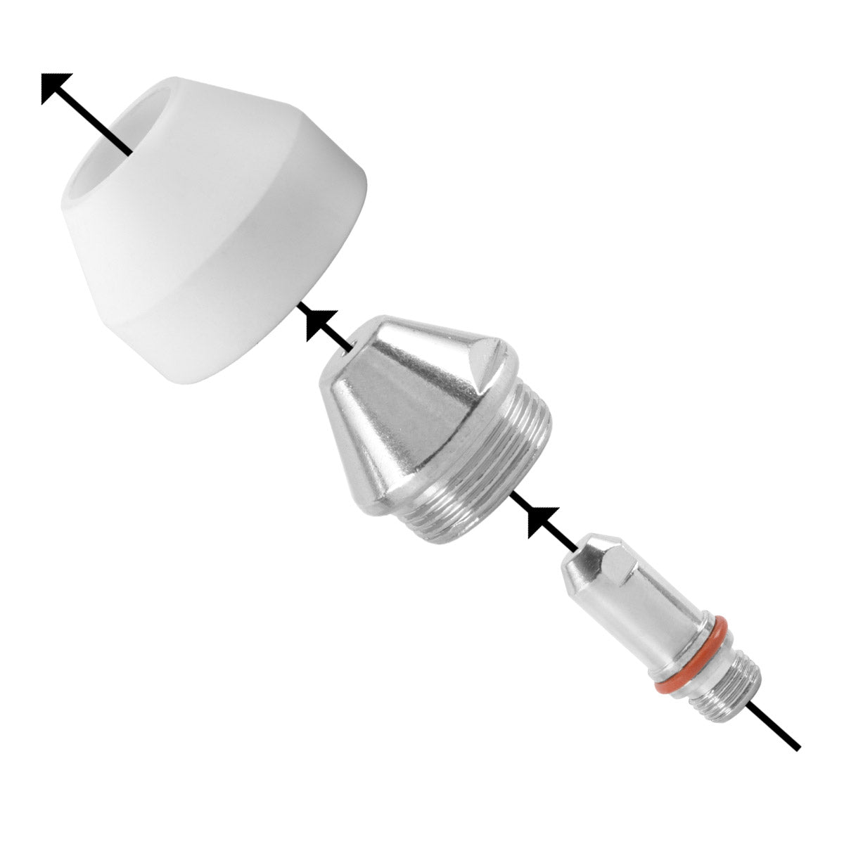 Stahlwerk WSD-200 Plasma Accessoires Ensemble 25 pièces, pièces d'usure, Plasma Suffs + électrodes + Caps en céramique pour les brûleurs de coupe en plasma coupés WSD-200