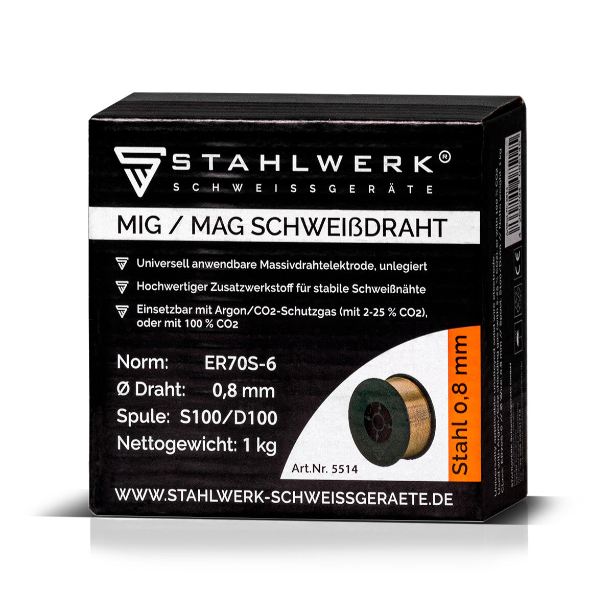 Stahlwerk mig Mag Premium welding wire ER70S-6 SG2 Ø 0.8 mm S100/D100 wire roller 1 kg