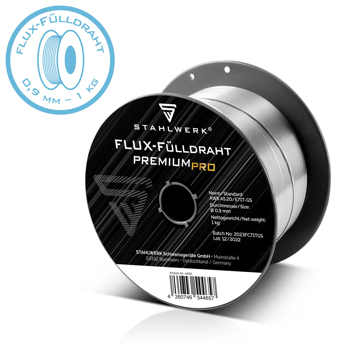 Stahlwerk Mig Mag Premium welding wire-Fill wire 3 Set E71T-GS Ø 0.9 mm S100 / D100 wire roll with 1 kg / flux filling wire