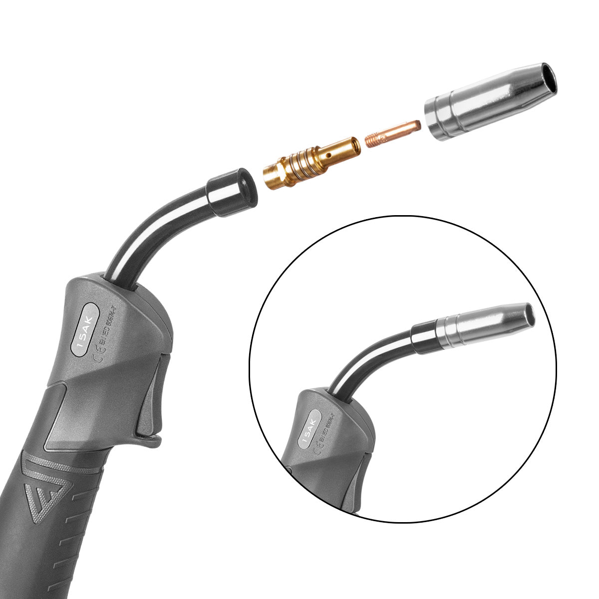 Stahlwerk Mig MAG AK15/MB15 AK14/MB14 Aşınma Parçaları Seti, 28 parçalı orijinal kaynak aksesuarları Gaz nozulları, nozul taşıyıcıları ve elektrik nozulları ile ayarlanmış Mig Mag Weistbren