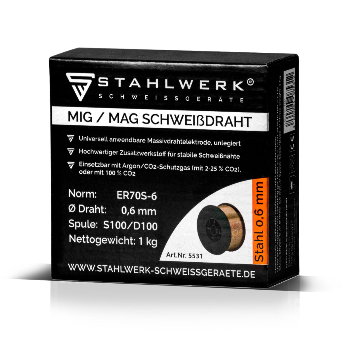 STAHLWERK MIG MAG Welding Filo ER70S-6 SG2 Ø 0,6 mm S100/D100 rullo di filo 1 kg