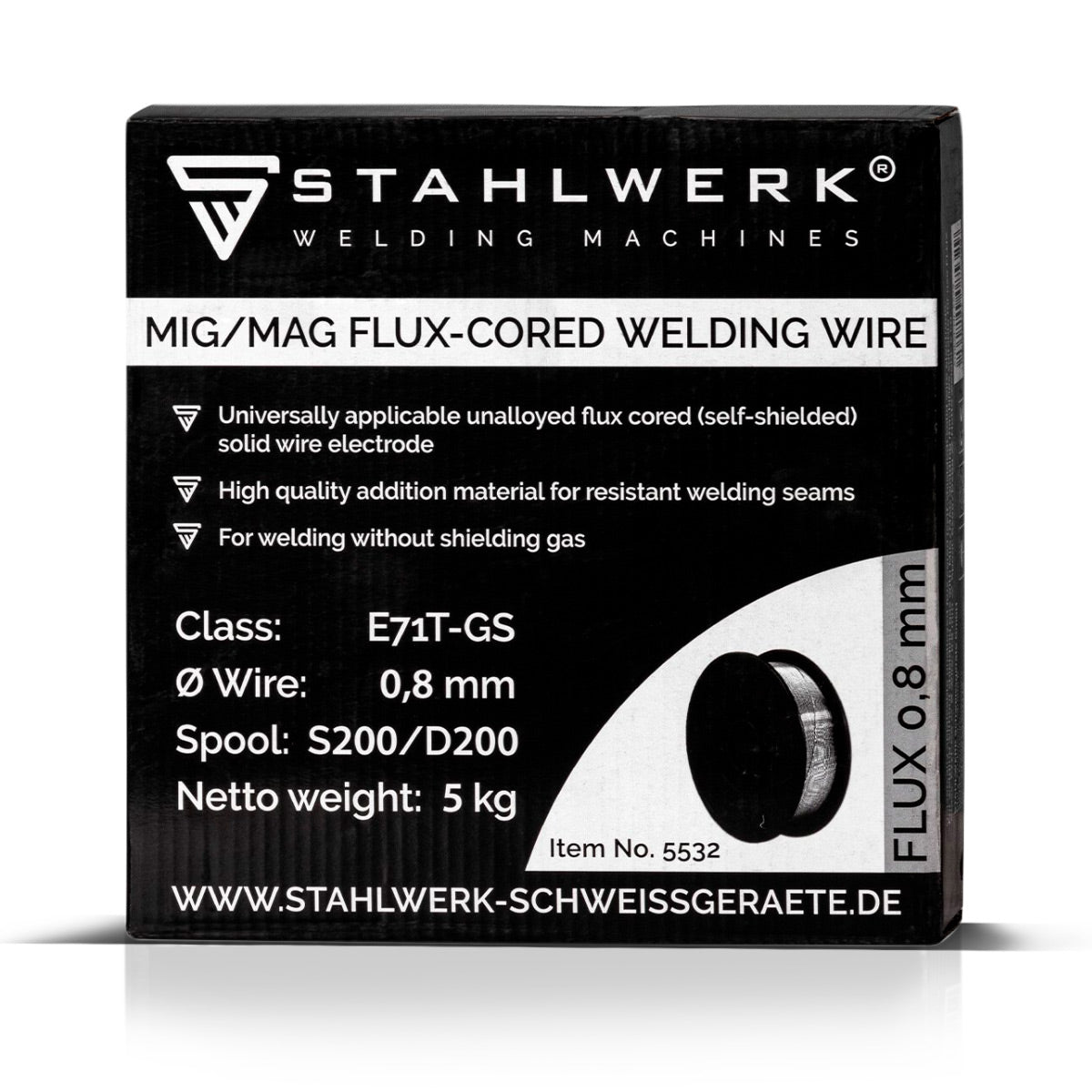 Stahlwerk MIG MAG Premium Fill wire E71T-GS Ø 0.8 mm S200/ D200 Role 5 kg