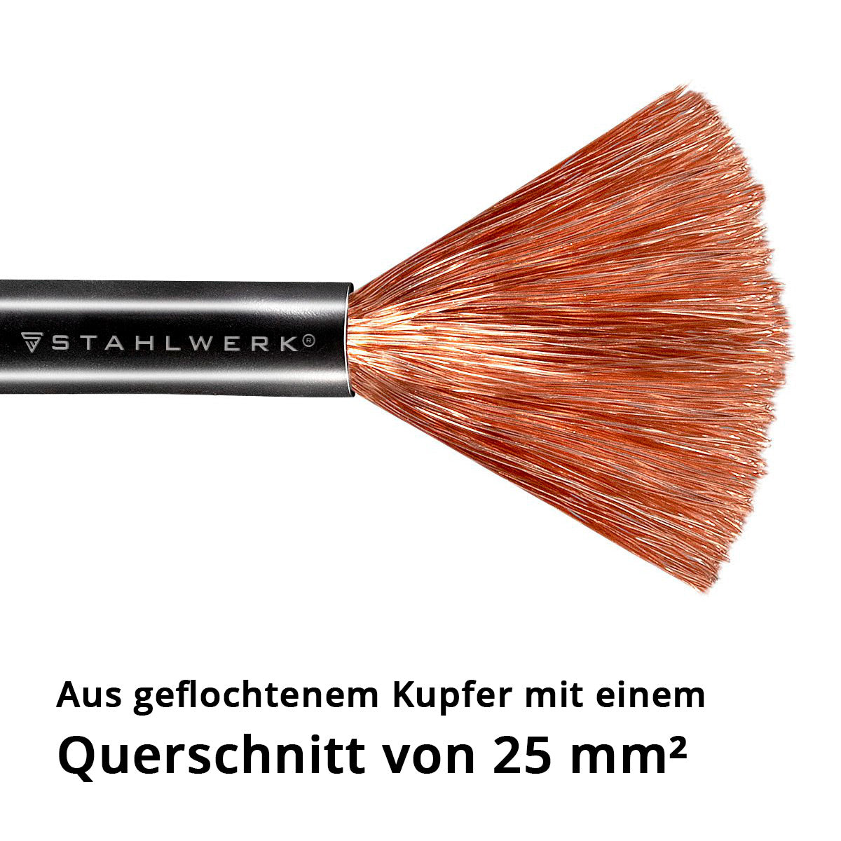 Alicates de masa de Steelworks hasta 300 por masa cleme | Cerrar el equipo que incluye cable de soldadura de 8 m | Cable de masa hecho de cobre puro con enchufe de 25 mm² y 9 mm