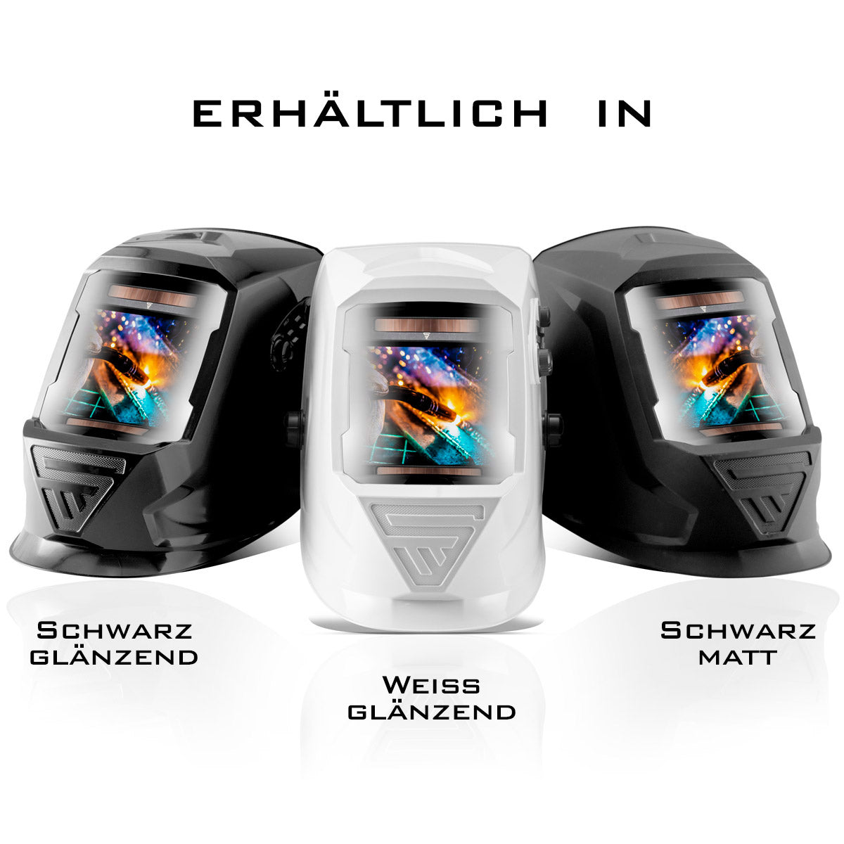 Stahlwerk ST-990 XW full automatic real color welding helmet with 3-in-1 function, white glossy