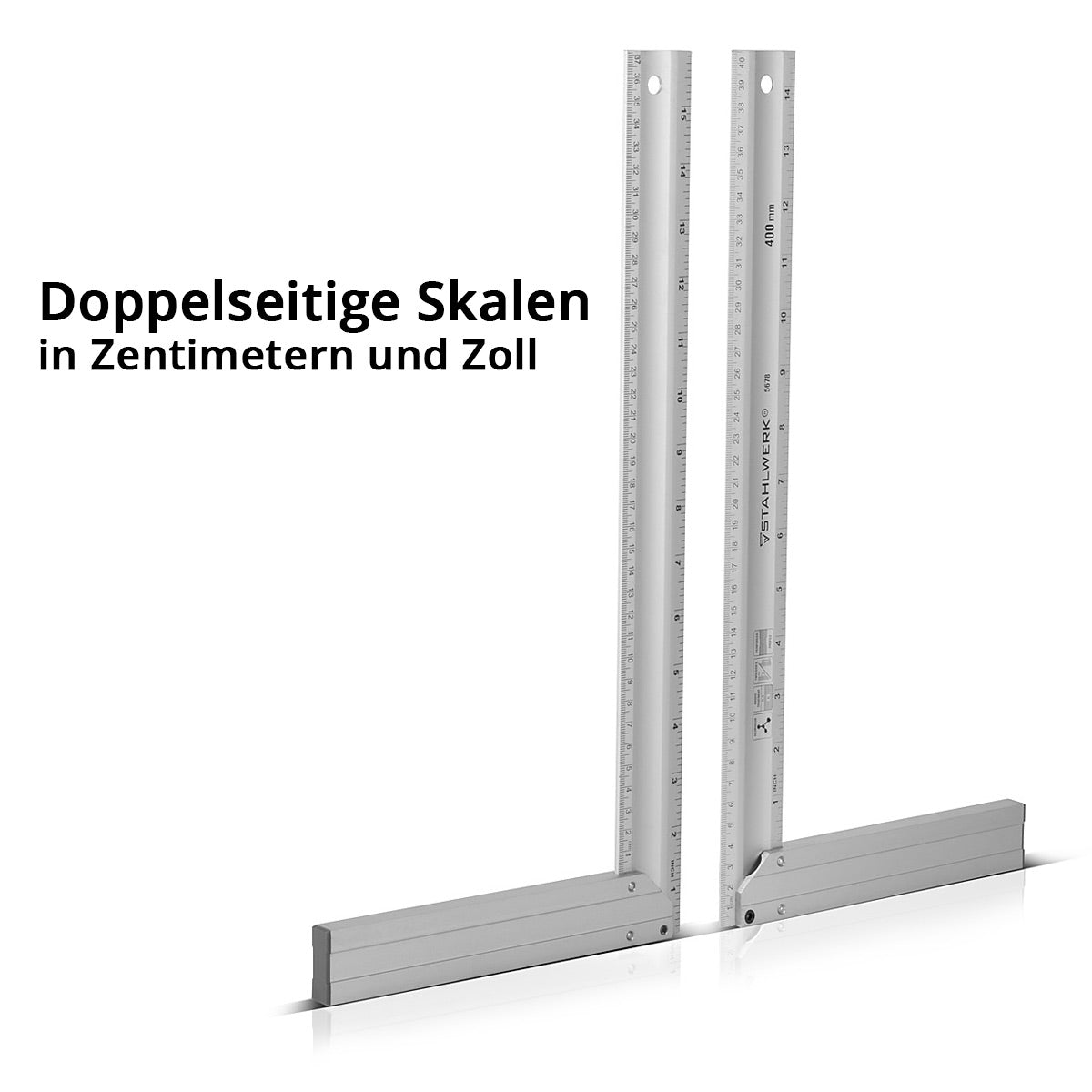 Steelworks aluminum stop angle measuring angle carpenter angle 400 mm angle riveted with cm and inches