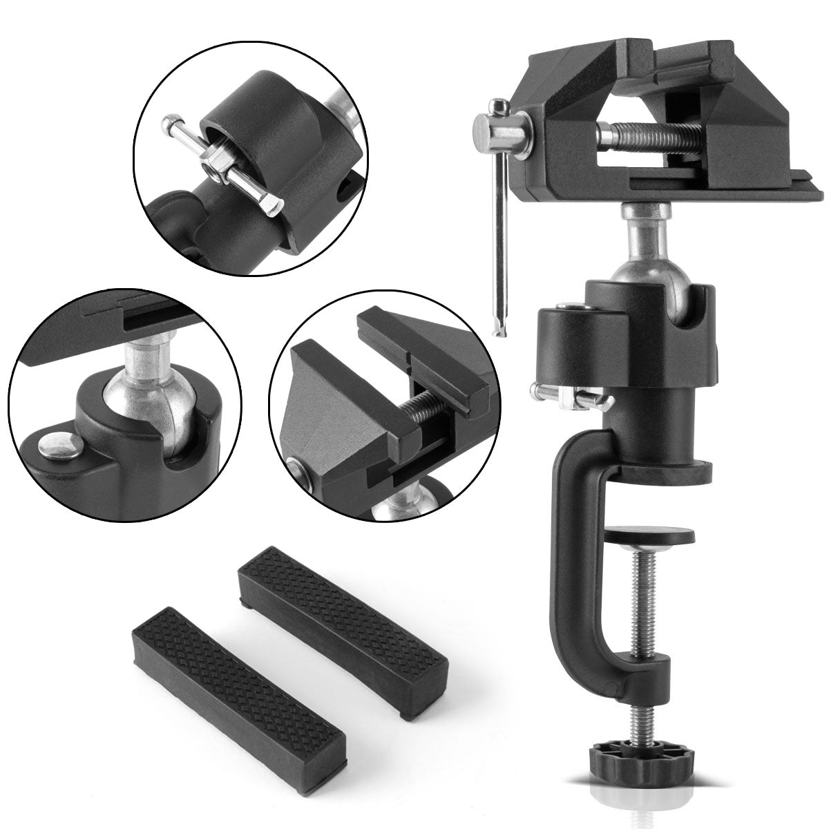 Steelworks TS-50 ST Stable table vice with ball joint can be used in model building for workpieces made of metal, wood and plastic